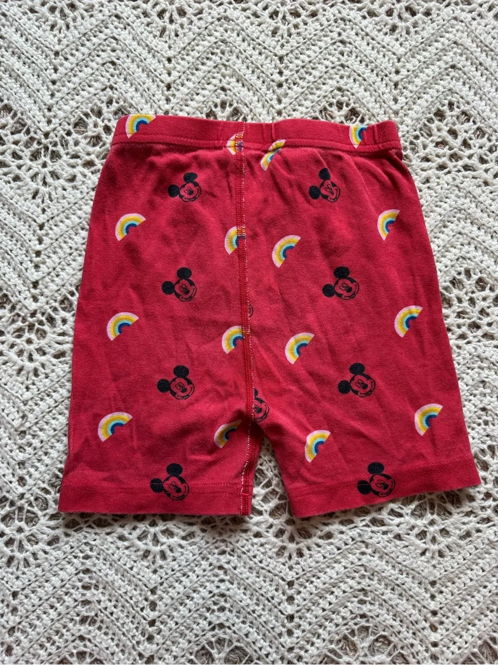 Hanna Andersson Short Sleeve Organic Pajama Set Rainbow Mickey Disney Size 6/7